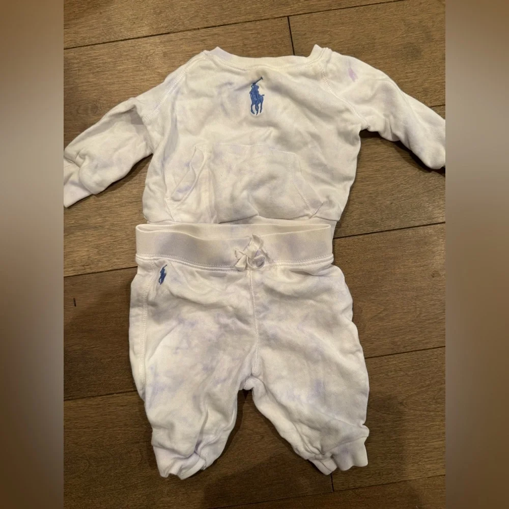 Tie Dye Hook Up Set by Ralph Lauren baby in purple 3 month pants and sweater set